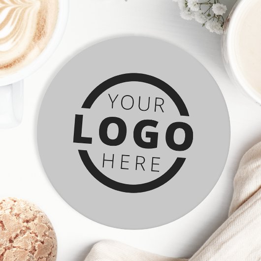 Graue Markenbezeichnungen für Werbeaktionen Runder Pappuntersetzer