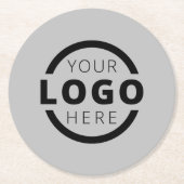 Graue Markenbezeichnungen für Werbeaktionen Runder Pappuntersetzer (Vorderseite)