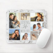 Graue Marmor 7-Foto-Collage - Das Leben mit dir li Mousepad (Mit Mouse)