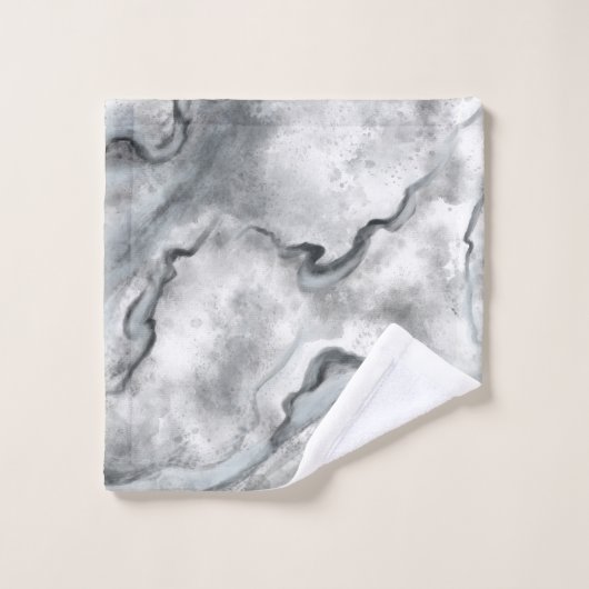 Graue Marmor Badehandtücher Set Geschenk (Waschlappen)