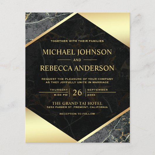 Graue Marmor Foto Einladung Hochzeitsfeiern (Vorderseite)