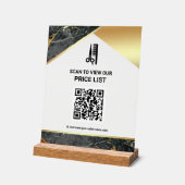 Graue Marmor-Frisur-Make-up-Salon QR-Code-Preislis Acrylschild (Winkel)