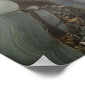 Graue Marmor mit Goldader Poster (Ecke)