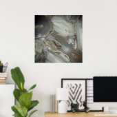 Graue Marmor mit Goldader Poster (Heimbüro)