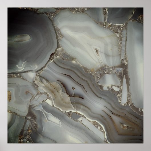 Graue Marmor mit Goldader Poster (Vorne)