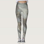 Graue Marmor mit Goldvene-Drawstring-Tasche Leggings (Vorderseite)