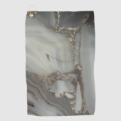 Graue Marmor mit Goldvene Golfhandtuch (Vorderseite)