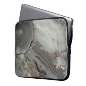 Graue Marmor mit Goldvene Laptopschutzhülle (Vorderseite Links)