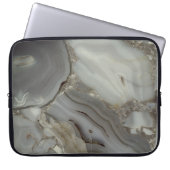 Graue Marmor mit Goldvene Laptopschutzhülle (Vorderseite)