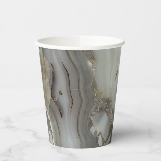 Graue Marmor mit Goldvene Pappbecher (Links)