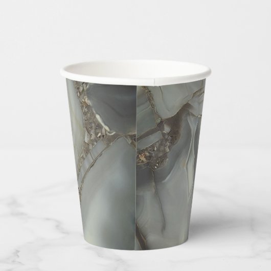 Graue Marmor mit Goldvene Pappbecher (Rechts)