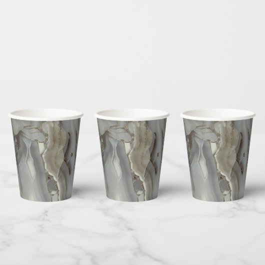 Graue Marmor mit Goldvene Pappbecher (Multi)
