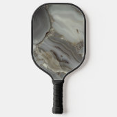 Graue Marmor mit Goldvene Pickleball Schläger (Rückseite)