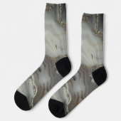 Graue Marmor mit Goldvene Socken (Linkes Detail)