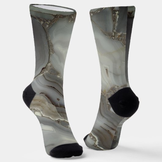 Graue Marmor mit Goldvene Socken (Gewinkelt)