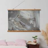 Graue Marmor mit Goldvene Wandteppich Mit Holzrahmen (Schlafzimmer)