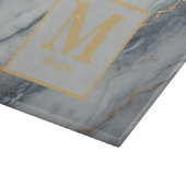 Graue Marmor mit subtilen Goldfesseln Monogramm Schneidebrett (Ecke)