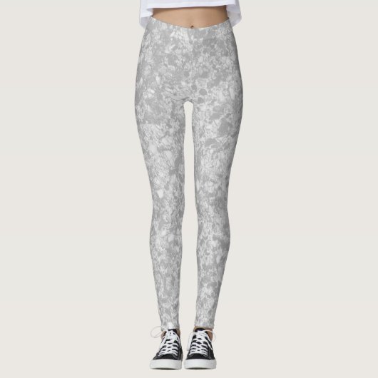 Graue Marmor-Muster-Leggings Leggings (Vorderseite)