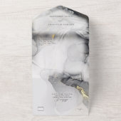 Graue Marmor und Gold All In One Einladung (Außenbereich)