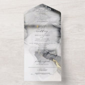 Graue Marmor und Gold All In One Einladung (Innen Boden)