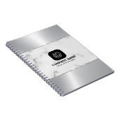 Graue Marmor- und Metallsilbertextur Notizblock (Rechte Seite)