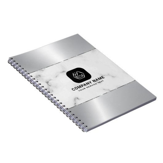 Graue Marmor- und Metallsilbertextur Notizblock (Rechte Seite)