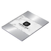 Graue Marmor- und Metallsilbertextur Notizblock (Linke Seite)