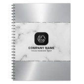 Graue Marmor- und Metallsilbertextur Notizblock (Vorderseite)
