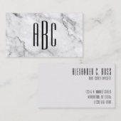 Graue Marmor und Schwarz-Dreibuchstaben Visitenkarte (Vorne/Hinten)