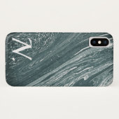 Graue Marmorpflastersteine und Monogramm Case-Mate iPhone Hülle (Rückseite (Horizontal))