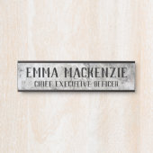 Graue Marmorplatte mit Türenschild Türschild (Vorderseite )