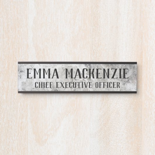 Graue Marmorplatte mit Türenschild Türschild (Vorderseite )