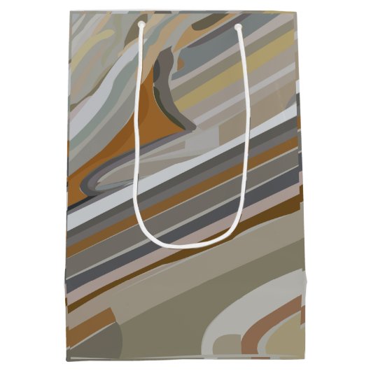 Graue Marmorstreifen Mittlere Geschenktüte (Rückseite)