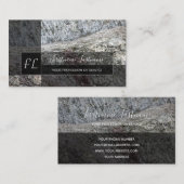 Graue Marmorstruktur in Monogramm Visitenkarte (Vorne/Hinten)
