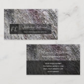 Graue Marmorstruktur in Monogramm Visitenkarte (Vorne/Hinten)