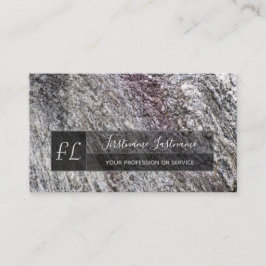 Graue Marmorstruktur in Monogramm Visitenkarte