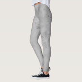 Graue Marmortextur Minimalistischer Stein Leggings (Links)