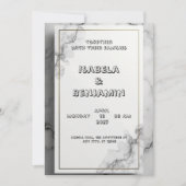 Graue Marmorwirkung Einladung zur Hochzeit (Vorderseite)