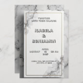 Graue Marmorwirkung Einladung zur Hochzeit (Vorne/Hinten)