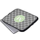 Graue marokkanische Gitterwinde Laptopschutzhülle (Vorne Knopf)