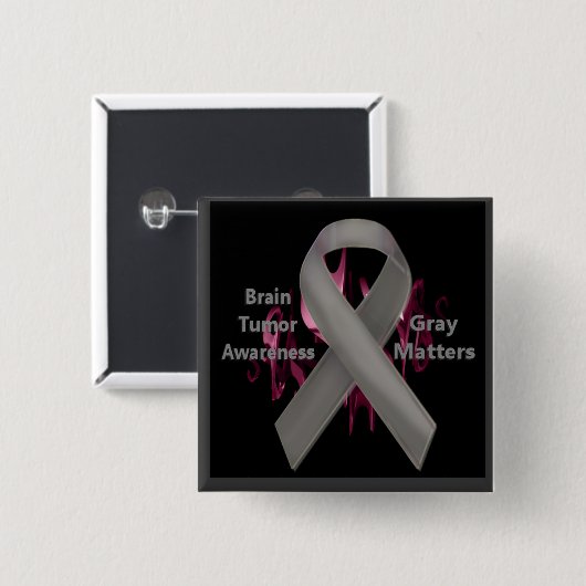 Graue Materie - Hirntumorbewusstsein Button (Vorne & Hinten)