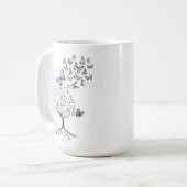 Graue Materie (Schmetterlinge & Baum des Lebens) Kaffeetasse (Vorderseite Links)