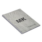 Graue Mauer Mit Monogramm Beruflich modern Notizblock (Rechte Seite)