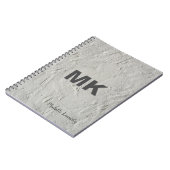 Graue Mauer Mit Monogramm Beruflich modern Notizblock (Linke Seite)