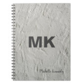 Graue Mauer Mit Monogramm Beruflich modern Notizblock (Vorderseite)