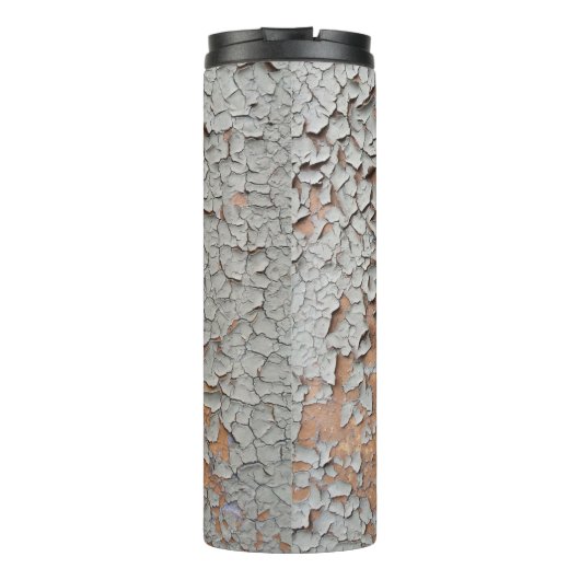 Graue Mauerfarbe Thermosbecher (Rückseite)