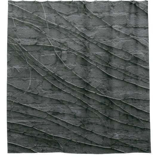 Graue Mauerziegel Duschvorhang (Vorderseite)