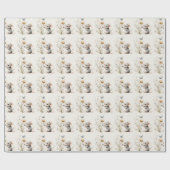 Graue Maus Daisy Schmetterling Geschenkpapier (Flach)
