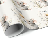 Graue Maus Daisy Schmetterling Geschenkpapier (Rolleneckpunkt)