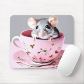 Graue Maus in Teacup Mousepad (Mit Mouse)
